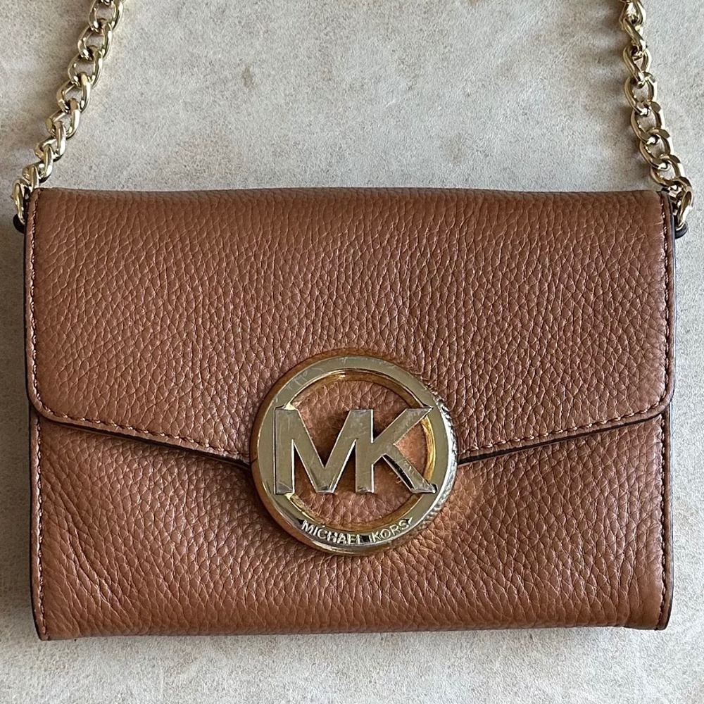 MICHAEL KORS Brown Pebbled Leather Crossbody/Shoulder Bag Designer Casual